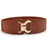 Belts Women's Belt Elastic Stretch Fashion Waist Cinch Band Wide With Golden Clasp Alloy Buckle