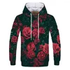 Hoodies masculins 2022 - Sweat-shirt à manches longues brodées de rose pour femmes.