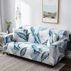 Stuhlhussen GJ Nordic Leaf Pattern Sofabezug Baumwolle Elastic Stretch Couch Universal für Wohnzimmer Haustiere Single