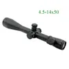 Tactical 4.5-14x50 Escopo de longo alcance Verde azul verde iluminado MIL DOT OPTICS Riflescope vem com suportes de escopo