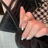 Haut niveau créatif en forme de U Zircon or couleur anneaux ouverts pour les femmes bijoux de mode mariage fille Sexy doigt ensemble accessoires