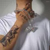 Hänge halsband halsband för män kvinnor hip hop is ut bling konsolhandtag miami guld kubansk länk kedja choker smycken gåvor