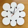 Horloge murale à sublimation à piles 12 pouces silencieux MDF silencieux sans tic-tac horloge décorative blancs pour chambre salon