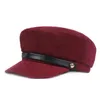 BERETS HT1824 SAILOR CAPTAIN CAP BERET HATS FÖR MÄN KVINNER Höst Winter Sboy Retro Flat Army Black Belt