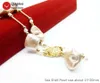 Anhänger Halsketten Qingmos Mode Sea Shell Perle Lange Halskette Für Frauen Mit 15 20mm Barock Rosa Edlen Schmuck 28''