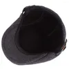 Berets Winter Sboy Caps For Men Wool Blend plus Velvet Beret Hat Herringband houden warme vader dikke retro cabbie klimop platte pet