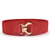 Belts Women's Belt Elastic Stretch Fashion Waist Cinch Band Wide With Golden Clasp Alloy Buckle