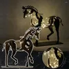 Tafellampen 3D LED Night Lights Acryl Cartoon Horse Lamp voor slaapkamer Home Decor Kerstcadeau