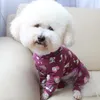 Ropa para perros Mono para mascotas Ropa para cachorros Monos estampados de algodón para perros pequeños Pijamas elásticos finos Chihuahua Poodle Ropa para el hogar