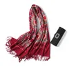 Inverno New Sconhe Women Bordado Vintage Bordado grosso e quente lenços de cashmere xales e envoltórios pashmina senhoras bandana echarpe