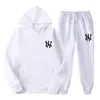 Men's Tracksuits 2022 Fashion Couple Sportwear Set NY Printed Hooded Suits Men Women 2Piece Hoodie And Sweatpants S-3XL