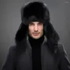 Berets Winter Trapper Hut Unisex Outdoor Winddicht Skifahren Jagd Warm Bomber mit Pelz Ohrenklappen Faux Russian4753941