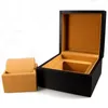 Caixas de assistir caixas de luxo Caixa de luxo Um slot para couro de jóias de jóias Organizador preto