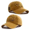 Boll Caps 2022 herrar svart brun vintage denim baseball cap kvinnor män hip hop streetwear broderad snapback hatt monterade pappa hattar