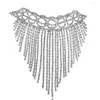 Choker glänsande strass Tassel Sexig överdrivna damer halsband hals smycken mode nattklubb party temperament kristall kedja