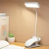 Bordslampor USB LED PEN HOLDER CLAMP Desk Lamp Flexibel Goosenhals Touch Dimning Clip On For Book Bed Office and Computer