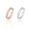 Anillos de cl￺ster 1pc forma de coraz￳n hueco dise￱o de anillo abierto lindo moda de moda para mujeres regalos de ni￱a ni￱a ajustables ajustables
