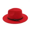 Bérets X3015 unisexe laine chapeau Style britannique classique Jazz Simple feutre à larges bords mode casquettes Fascinator chapeaux