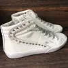 Золотые кроссовки Mid star Deluxe Brand High-top style Женская повседневная обувь Sequin Classic White Do-old Dirty Men shoes