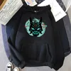 رجال الرجال رجال هوديي جينشين تأثير Xiao Mask Fangs Graphic Usisex Streetwear Long Sleeve Pocket Kpop Graffiti Style Tops