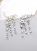 Dangle Earrings XIUMEIYIZU Beautiful Mini Flower Tassel Luxury Gold Plating Zircon Jewelri Crystal Angel Ear Sweep Climber