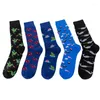 Chaussettes pour hommes 10 paires/lot série animale décontracté coton peigné tendance de rue moyen Long Tube drôle en gros