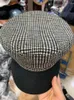 Bérets Plaid octogonal chapeau pour femmes automne et hiver Style coréen casquette plate mode chaud Skullies bonnets Gorras Mujer