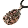 Pendentif Colliers Classique Naturel Pierre Collier Creux Bronze Fleur Cadre Multi Couleurs Bijoux Pour Hommes ou Femmes