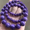 Chains Genuine Natural Purple Charoite Crystal Round Beads Women Necklace 7-16mm