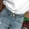 B￤lten Punk Heart Circle Buckle Belt M￤n Kvinnor mode m￥ngsidig hart plast full transparent student jeans remtillbeh￶r