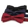 Bow Ties Luxury Red Self Tie för män Dark Blue Paisley Bowtie Silk Men's Wedding Black Groom Bowties Wholesale B010