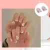 False Nails 다기능 24pcs/box 참신 핑크 핑크 진주 네일 패치 미니 숙녀를위한 사용하기 쉬운 미니