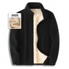 メンズジャケット2022ウィンターフリースジャケットメンメンストリートウェアブロックソフトカラーファーソフトウォームバーシティファジーコート男性衣料品サイズ4xl
