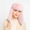 Bérets hiver chaud Bomber chapeau hommes femmes épaissir peluche avec oreillette Bonnet extérieur résistant au froid Ski fausse fourrure pilote casquette Bonnet