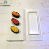 Platos Sashimi rectangulares blancos de melamina A5, vajilla de comedor, plato de cena de 9 pulgadas, vajilla de porcelana de imitación