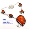 Hänghalsband äkta blå chalcedon agate svart onyx carnelian halsband silver överlägg över koppar