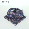 Bow Ties Classic Solid Blue Bowties för män Silk Self Tie Black Men's Cotton Bowtie Red Pocket Squares Set Wedding B014