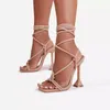 Sandals DISCVRY 2023 Summer Fashion Women Narrow Band Ankle Strap Rope Knot Thin High Heel Open Toe Sexy Wedding Party Shoes