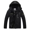 Heren Down Fashion Jacket Hooded Winter jas Parkas Men 2022 Winddicht windvak plus fluweel dik Warm Militair Parka Green Rood