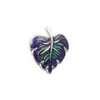 Pärlor S925 Silver Fit Armband Purple and Green Leaf Charm för smycken Making Women Gift 2023 EST 021423