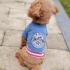 Dog Apparel Summer Vintage Suit For Dogs Of Small Breeds Blue Orange Sweatsuits With Denim Pants Puppies Animals Pet Cats Clothing Supplies