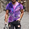 Męskie koszule moda letnia sztuka kolorowy graffiti z nadrukiem 3D T-shirt swobodny męski sportowy sport