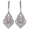 Dingle ￶rh￤ngen 49x20mm europeisk design bl￥ turkos rosa kunzite ljus zirkon f￶r damer fina smycken silver