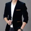 Jaquetas masculinas Corduroy Cordamento Excelente estilo masculino de traje quente e macio casual blazer anti-fada para o cargo