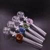 10 pièces Pipes à fumer en verre Pyrex tuyau de brûleur à mazout Mini petite pipe à main huile ongles accessoires de fumée eau brûlante à la main pour Dab Rigs Tube tabac outil d'herbes sèches