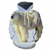 Heren Hoodies 3D Polar Bear Sweatshirts Men Diergedrukte schattige hoody Anime grappige hoodie print sweatshirt unisex