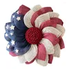 Kwiaty dekoracyjne 4 lipca American Independence Day Day Dekoracja flaga flaga drzwi frontowych Wreath