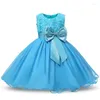 Girl Dresses Princess Sequin Flower Skirt Summer Tutu Wedding Birthday Party Dress Children's Clothing Teenager Prom