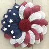 Kwiaty dekoracyjne 4 lipca American Independence Day Day Dekoracja flaga flaga drzwi frontowych Wreath