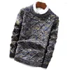 Herrtröjor Vinter tjock tröja Fashion Mens Christmas Casual Slim Fit Male Clothing Långärmning stickade tröjor